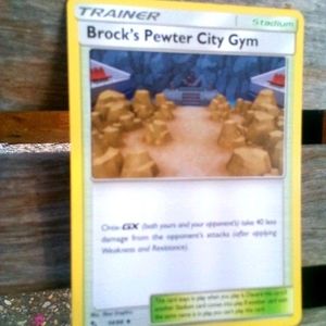 A Brock's pewter city gym pokemon card